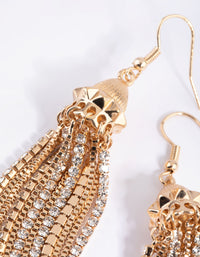 Gold Mixed Tassel Drop Earrings - link has visual effect only