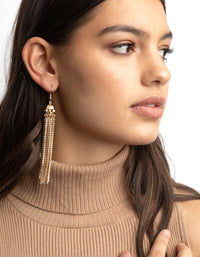 Gold Mixed Tassel Drop Earrings - link has visual effect only