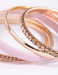 Blush Pearlised Diamante Bangle 5-Pack - link has visual effect only