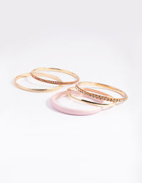 Blush Pearlised Diamante Bangle 5-Pack - link has visual effect only