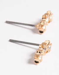 Gold Diamante Star Crawler Stud Earrings - link has visual effect only