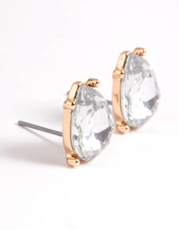 Gold Diamante Pear Stud Earrings - link has visual effect only