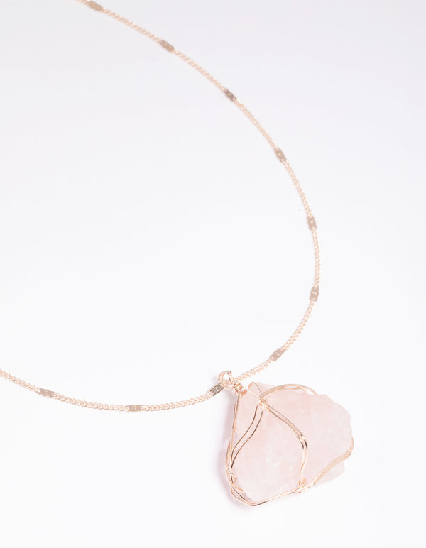 Rose Quartz Statement Necklace