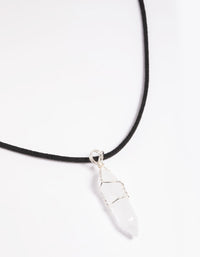 Clear Quartz Shard Cord Necklace - link has visual effect only