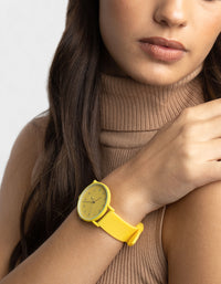 Yellow Bright Silicon Strap Watch - link has visual effect only