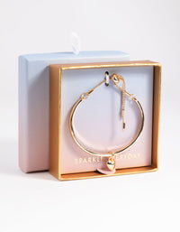 Gold Heart Bangle Bracelet with Toggle - link has visual effect only