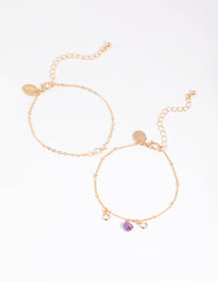 Purple Chain Bracelet Set - link has visual effect only