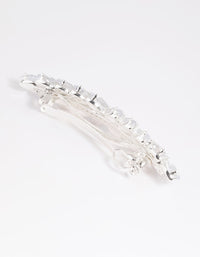 Silver Diamante Navette Barette Clip - link has visual effect only