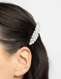 Silver Diamante Navette Barette Clip - link has visual effect only