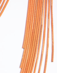 Orange Waterfall Chain Drop Earrings - link has visual effect only