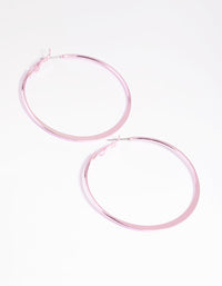 Matte Pink Hoop Earrings - link has visual effect only