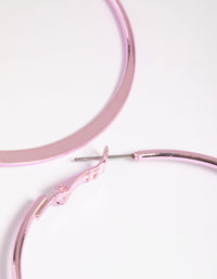 Matte Pink Hoop Earrings - link has visual effect only