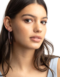 Matte Pink Hoop Earrings - link has visual effect only