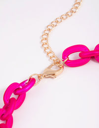 Matte Pink Chain Necklace - link has visual effect only