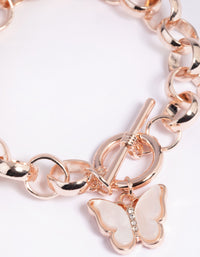 Rose Gold Butterfly Fob Bracelet - link has visual effect only