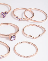 Lilac Fine Ring Stack Pack - link has visual effect only