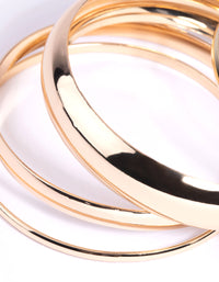 Gold Thick & Thin Bangle Bracelet 4-Pack - link has visual effect only