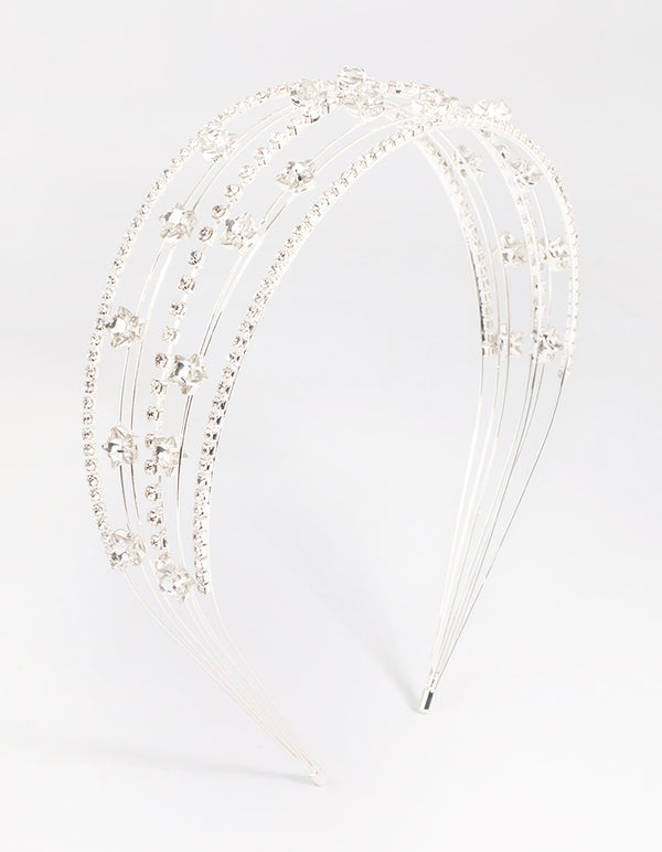 Silver Diamante Star Headband