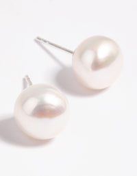 Sterling Silver Freshwater Pearl 10mm Stud Earrings - link has visual effect only