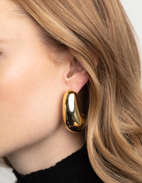 Gold Plated Brass Bold Hoop Earrings - link has visual effect only