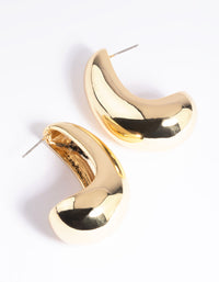 Gold Plated Brass Bold Hoop Earrings - link has visual effect only