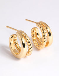 Gold Plated Twisted Hoop Earrings - link has visual effect only