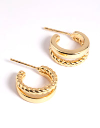 Gold Plated Twisted Hoop Earrings - link has visual effect only