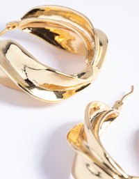 Gold Plated Etched Hoop Earrings - link has visual effect only