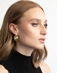 Gold Plated Etched Hoop Earrings - link has visual effect only