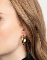 Gold Plated Hinge Hoop Earrings - link has visual effect only