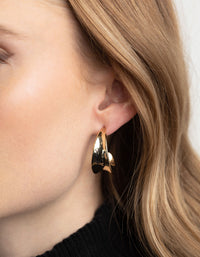 Gold Plated Brass Concave Hoop Earrings - link has visual effect only