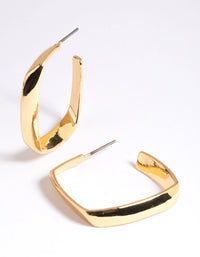 Gold Plated Irregular Hoop Earrings - link has visual effect only