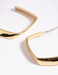 Gold Plated Irregular Hoop Earrings - link has visual effect only