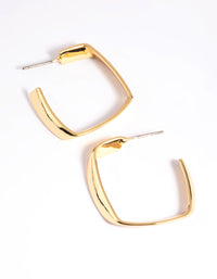 Gold Plated Irregular Hoop Earrings - link has visual effect only