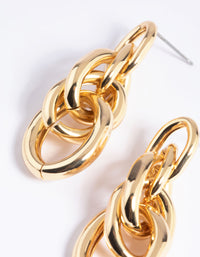 Gold Plated Triple Door Knocker Drop Earrings - link has visual effect only