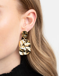 Gold Plated Molten Drop Earrings - link has visual effect only