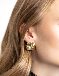 Gold Plated Square Woven Stud Earrings - link has visual effect only