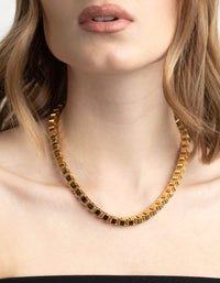 Gold Plated Chunky Box Chain Necklace - link has visual effect only