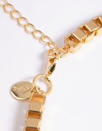 Gold Plated Chunky Box Chain Necklace - link has visual effect only