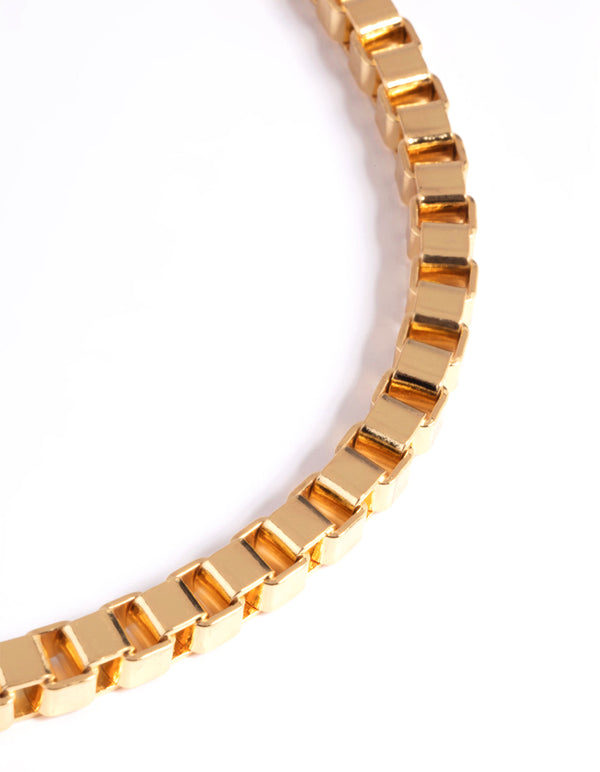 Gold Plated Chunky Box Chain Necklace