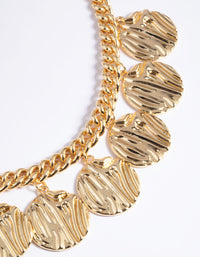 Gold Plated Textured Necklace - link has visual effect only