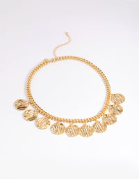 Gold Plated Textured Necklace - link has visual effect only