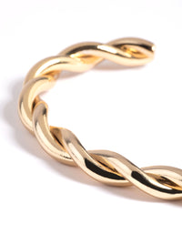 Gold Plated Twisted Cuff Bangle Bracelet - link has visual effect only