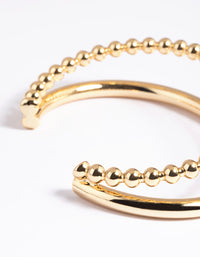 Gold Plated Chain Cuff Bangle Bracelet - link has visual effect only