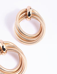 Gold Textured Knot Drop Earrings - link has visual effect only