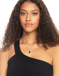 Gold Amethyst Diamond Halo Necklace - link has visual effect only