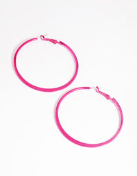 Matte Fuchsia 5cm Hoop Earrings - link has visual effect only