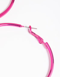 Matte Fuchsia 5cm Hoop Earrings - link has visual effect only