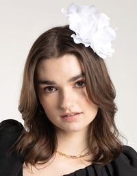 White Trio Rose Large Corsage Clip - link has visual effect only