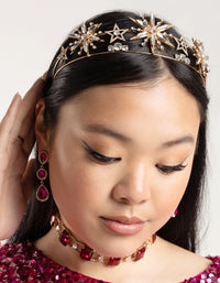 Metal Star Double Row Embellished Headband - link has visual effect only